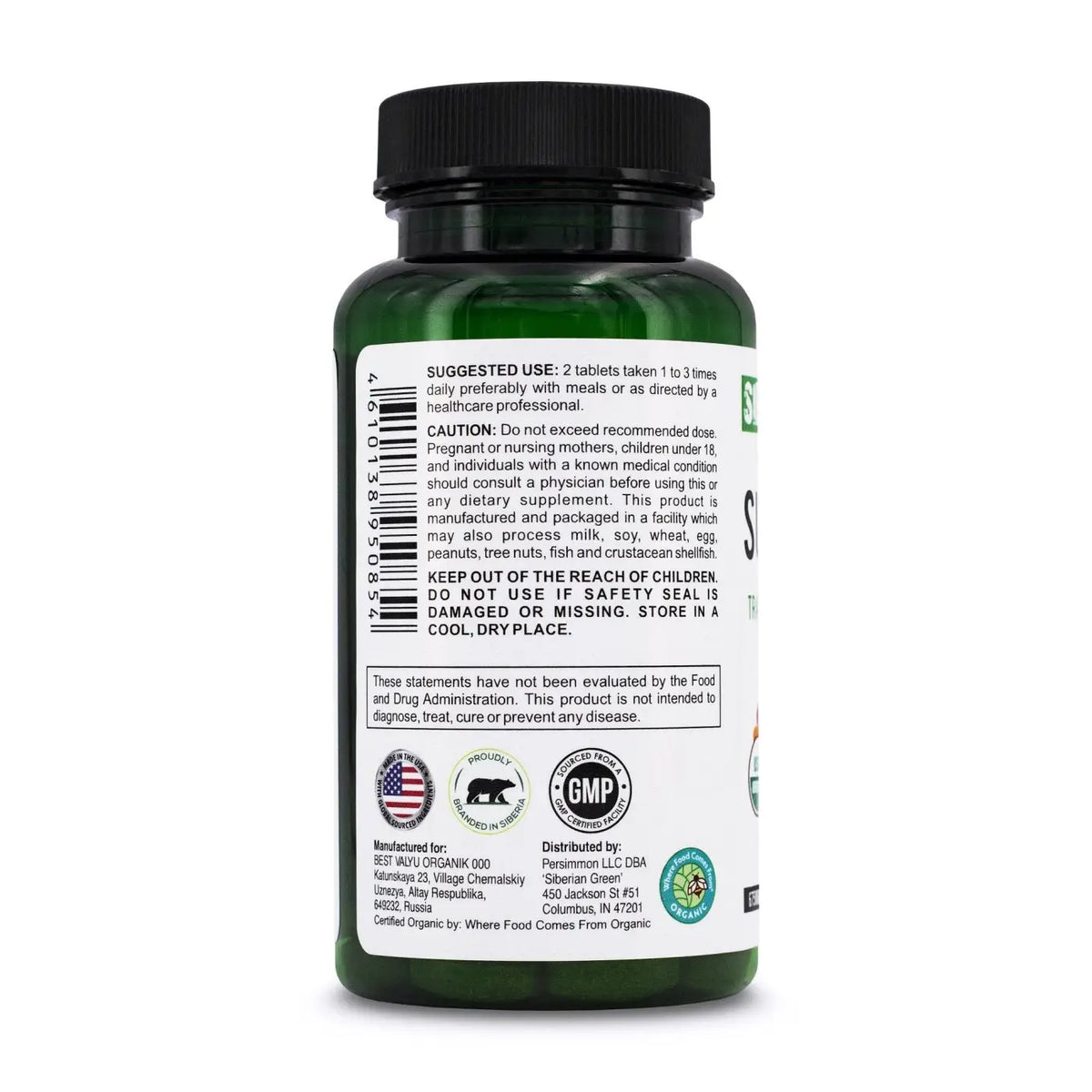 SiberianGreen 28 Superfoods Formula Nahrungsergänzung in 60 Tabletten, grüne Verpackung, natürliche Superfood-Tabletten