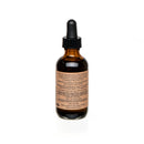 Eine braune Glasflasche mit einem schwarzen Tropfverschluss und einem hellbraunen Etikett. Das Etikett zeigt oben "PAAVANI AYURVEDA", gefolgt von Anweisungen zur täglichen und wöchentlichen Anwendung von "Nasya" Nasenöl sowie einer Liste der biologischen und rein therapeutischen Inhaltsstoffe.