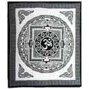Double blanket, ritual cloth, cotton wall hanging and tapestry 230x200 — OM Mandala