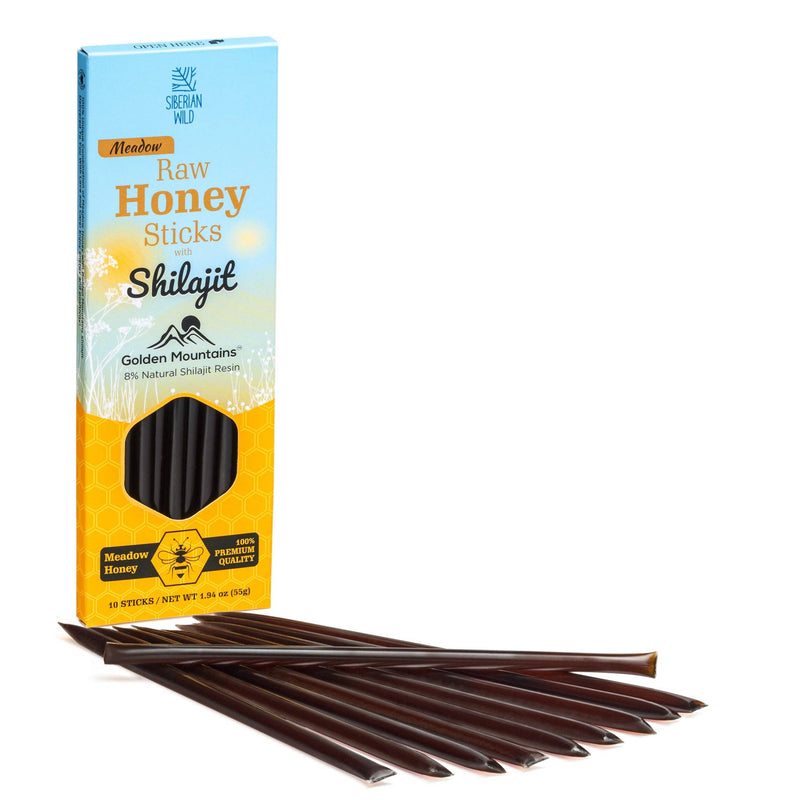 SiberianGreen - Honigstäbchen mit 8% Shilajit – Pure Energie und Ernährung für unterwegs