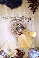 Thé aphrodisiaque à la damiana, ginseng, cacao, rose, cardamome