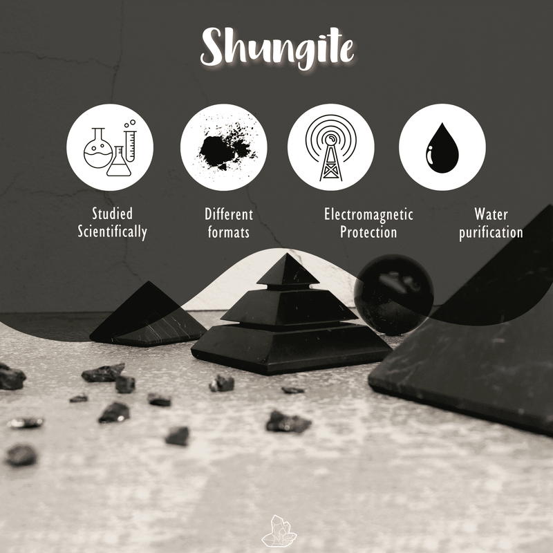Plaque adhésive ronde en shungite - neutralise les champs électromagnétiques