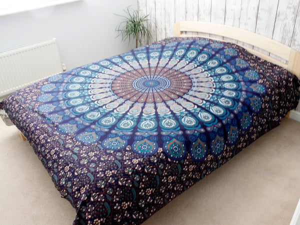 Doppelbettdecke, Ritualtuch, Wandbehang aus Baumwolle - Mandala Classic 230 cm x 200 cm