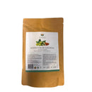 Ein Kraftpapierbeutel mit Ayurveda Specialist AVIPATTIKAR CHURNA Kräuterpulver (100 Gramm), dessen Produktinformationen auf dem Etikett sichtbar sind.