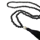 Buddha necklace with lava beads and tassel