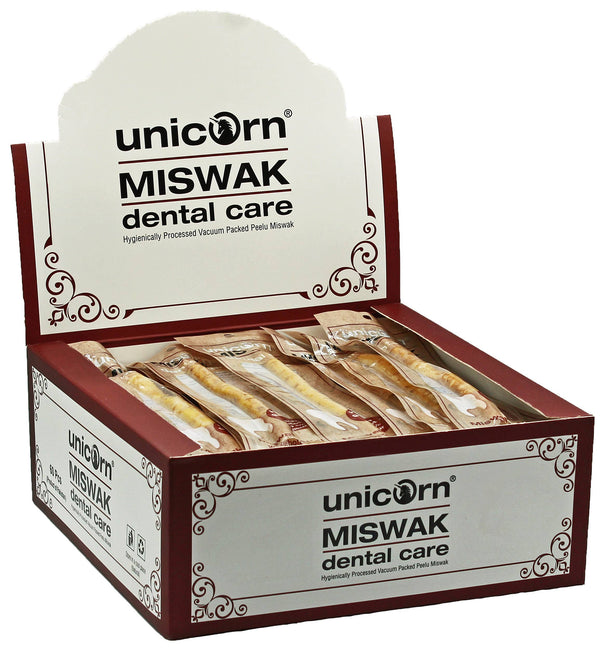 Unicorn® Miswak Zahnpflegeholz: Display-60Stück