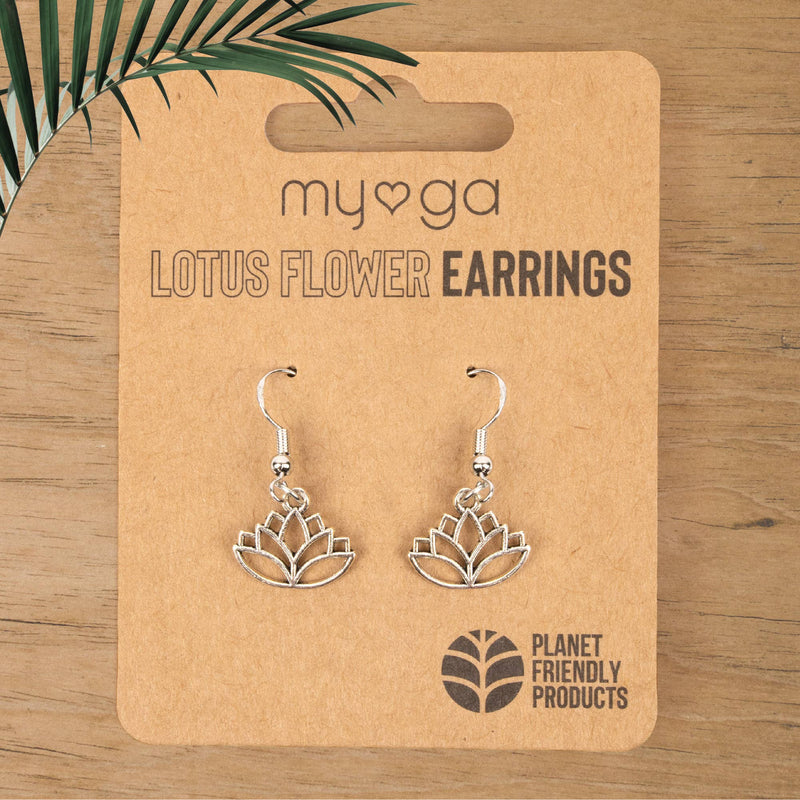 Hamsa earrings with lotus and Om – symbolism and style combined