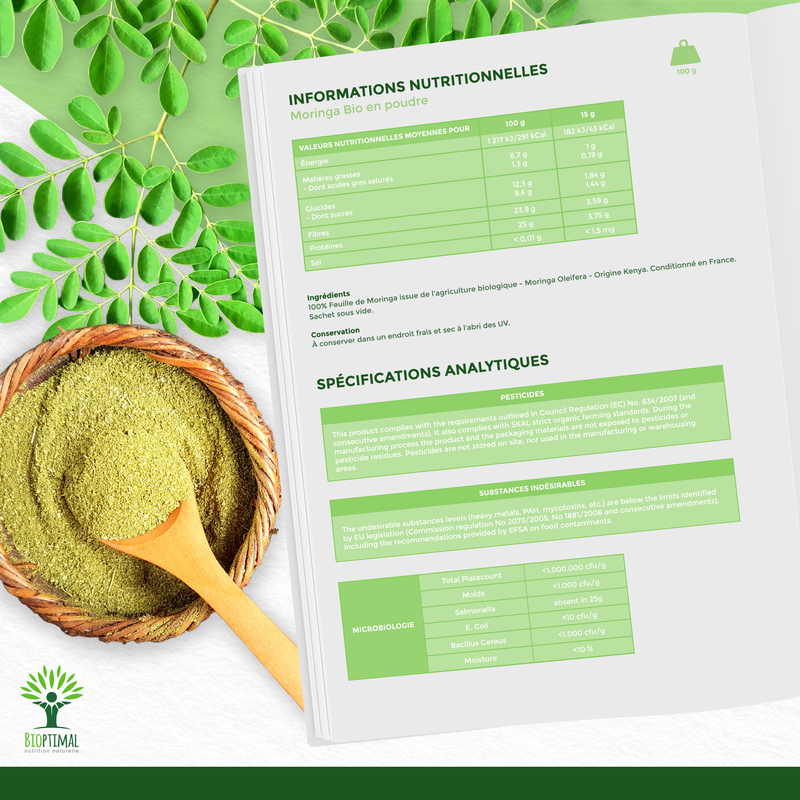 Bioptimal - Bio-Moringa-Pulver - Vegan