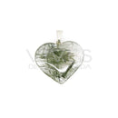 Quartz heart pendant with green tourmaline