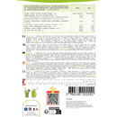 Nährwertangaben und Anwendungshinweise für Bio-Psylliumschalen, einschließlich Zutaten, Lagerungsempfehlungen und mehrsprachiger Anleitung.