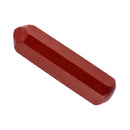 Polierter roter Jaspis-Massagestab mit facettierten Enden, für Kristallheilung oder Massage.