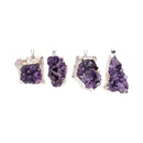 Großer Amethyst-Drusen Anhänger versilbert – Echter Naturstein für Harmonie, Meditation und Intuition
