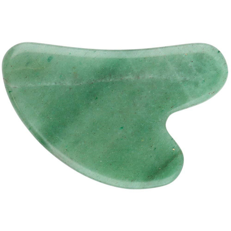 Polierter grüner Aventurin Gua Sha Massagestein, herzförmig mit glatter Oberfläche.