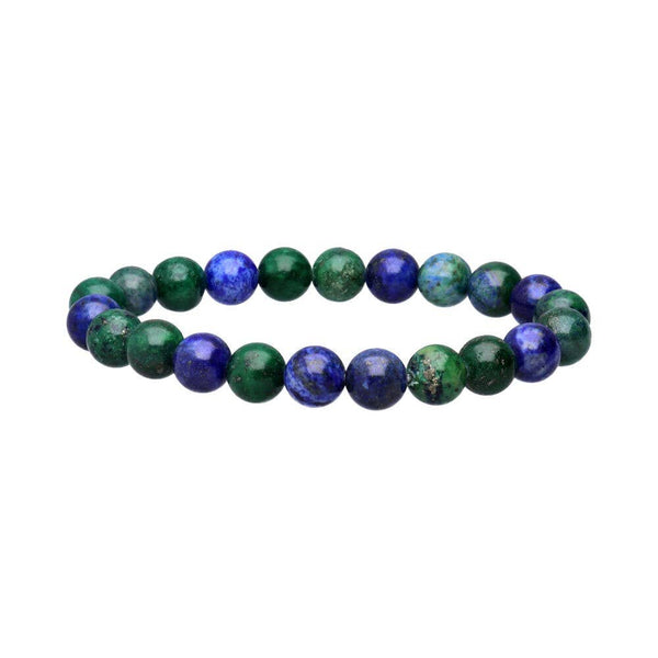 8 mm Azurite Bracelet with Enhanced Malachite