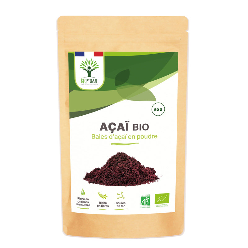 Bioptimal - Bio-Acai-Pulver - Verpackt in Frankreich - Vegan