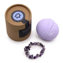 Badebombe mit Amethyst-Gemstone-Armband im 4er Pack, entspannende Badezusätze und Edelstein-Accessoires von AWGifts Europe
