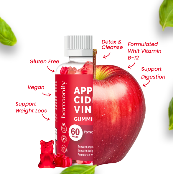 Harmonify Apfelessiggummis mit Granatapfel-Rübensaft B12 1000 mg