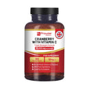 Prowise Healthcare Cranberry mit Vitamin C Nahrungsergänzungsmittel, Flasche mit 180 veganen Tabletten und dem Siegel „Made in UK“.