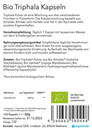 Triphala bio 120 gélules - Vegan
