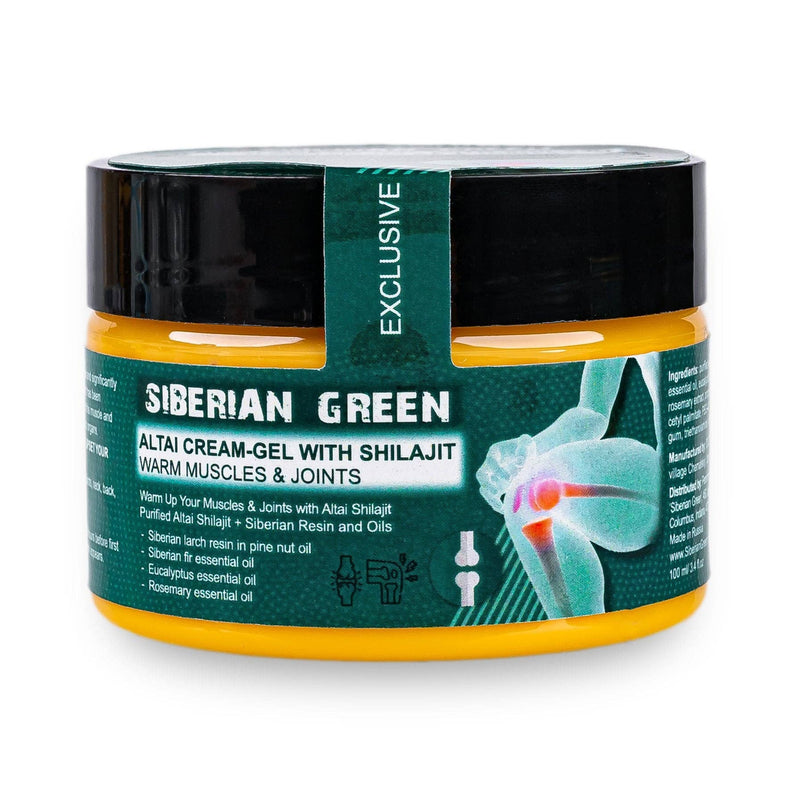 SiberianGreen - Gel-crème Altaï « Muscles et articulations chauds » aux huiles essentielles de pignons de pin Shilajit, résine et herbes, 100 ml