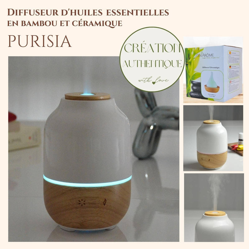 Zen'Arome - Essential Oil Diffuser Wood &amp; Ceramic Purisia