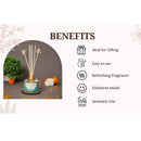 Infografik mit fünf Vorteilen der Verwendung eines Reed-Diffusors