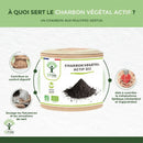 Charbon actif végétal biologique - Perte de poids - Complément alimentaire - Capsules