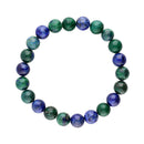 Bracelet Azurite de 8 mm avec Malachite améliorée