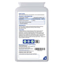 Das Rücketikett einer Flasche Prowise NAC (N-Acetyl-Cysteine). Es zeigt die Produktinformationen (600 mg pro Portion), die Anweisungen (1 Kapsel täglich), die Zutaten und trägt Vegan, GMP und Recycling Zertifizierungen.