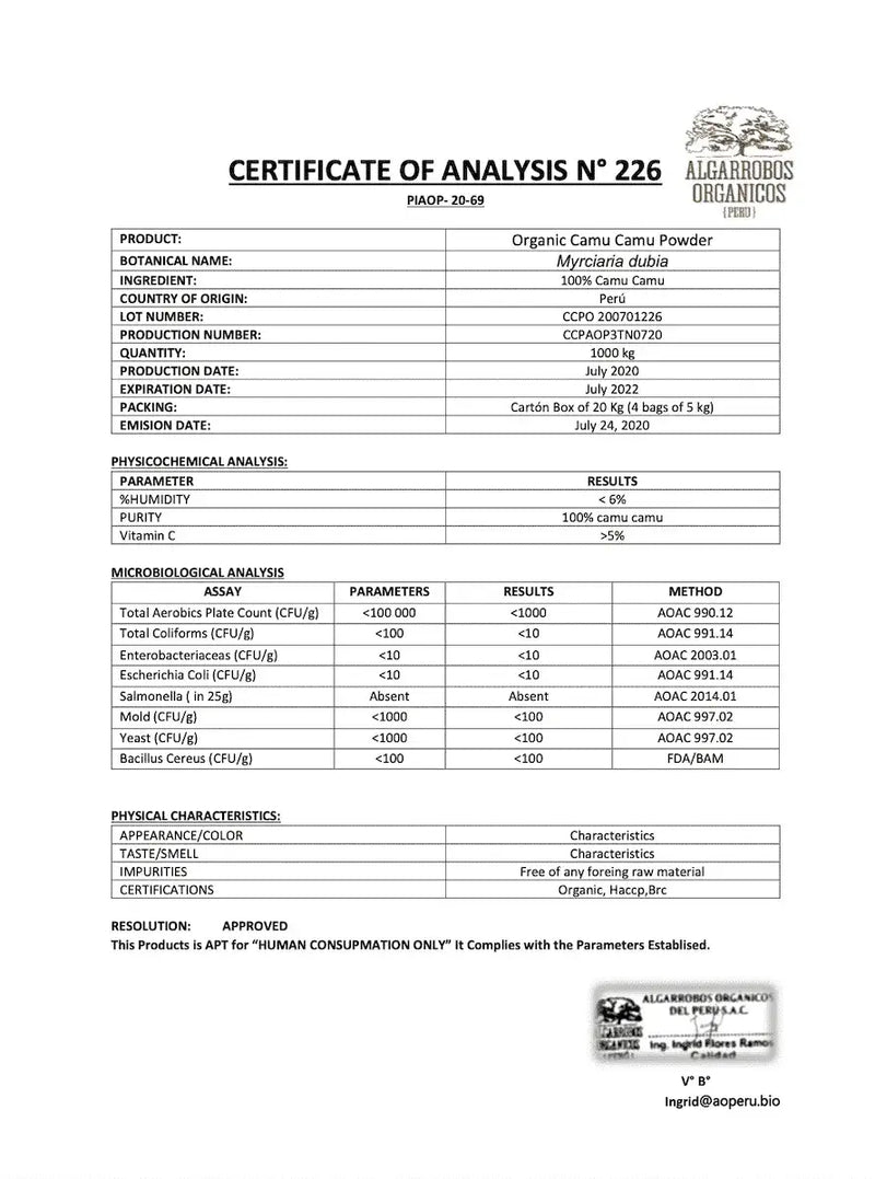 Bio Vitamin C Pulver 100 Gramm: Natürliches Camu Camu Bio