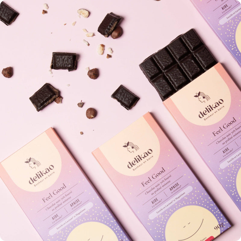 Feel Good - Anti-Stress-Schokolade 70% Praliné-Haselnüsse