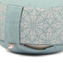 Meditationskissen RONDO Maharaja Collection Raja mineral blue/silber, Dinkel