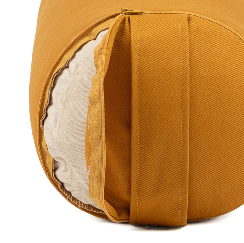 Stilvolles Yoga Bolster – Dinkelgefüllt, Honig-Gelb, ökologisch & waschbar