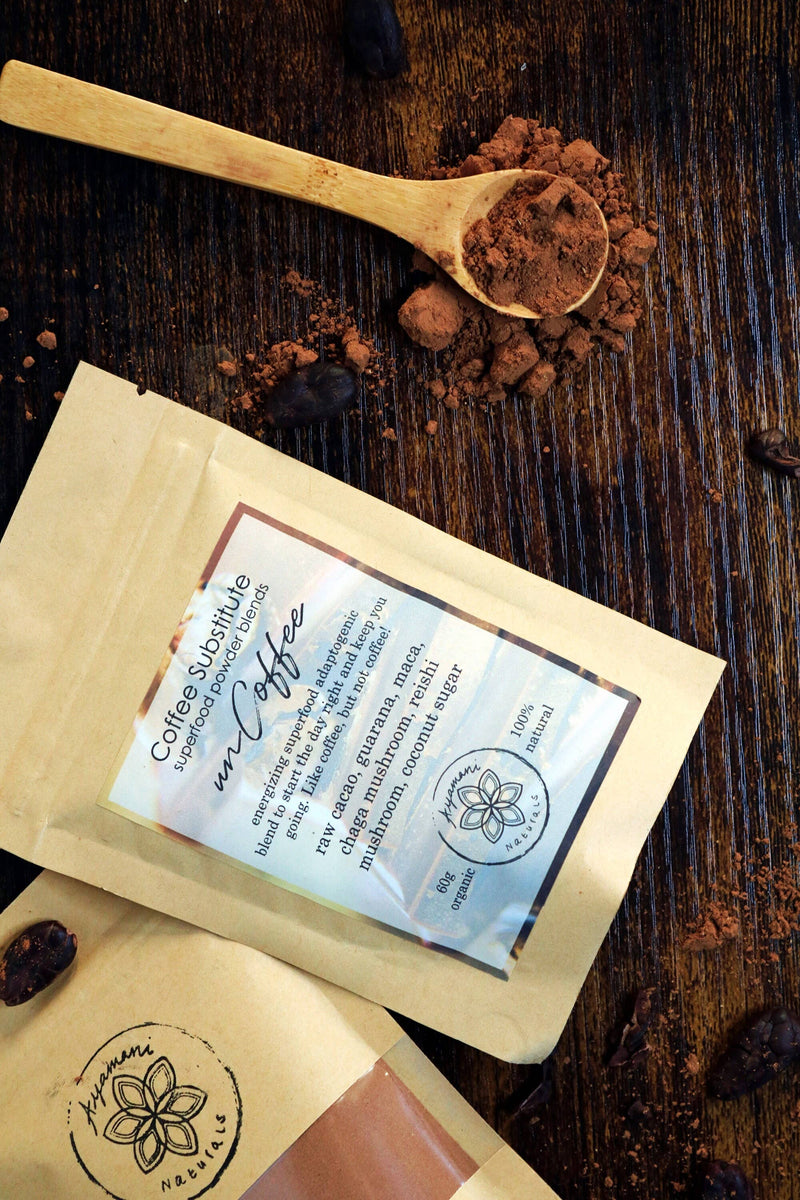 UnCoffee | Adaptogener Rohkakao mit Guarana und Champignons – Kaffeeersatz