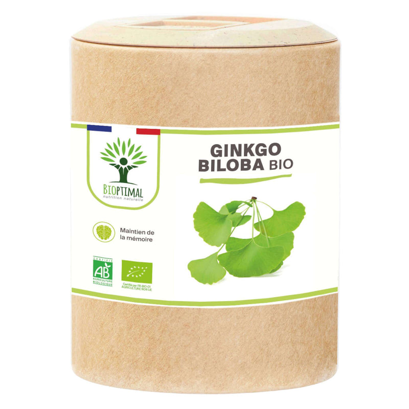 Ginkgo Biloba Bio - Complément Alimentaire - Mémoire, Circulation 60 et 200 Capsules