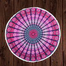 Round canvas ritual cloth “Lavender Mandala” with cotton tassels 180cm diameter