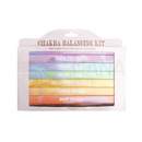 Pastellfarbenes chakra räucherstäbchen set mit holzhalter in weißer verpackung für reinigung und harmonie