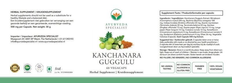 Ayurveda Specialist B.V. - Kanchanara Guggulu (Kanchanar/Kanug)