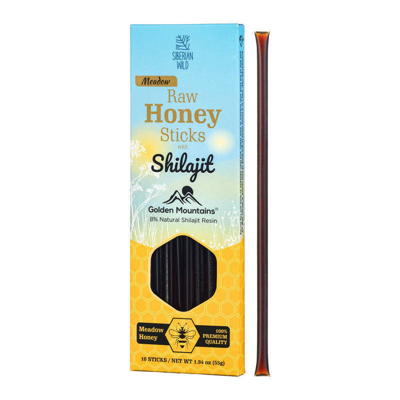 SiberianGreen - Honigstäbchen mit 8% Shilajit – Pure Energie und Ernährung für unterwegs