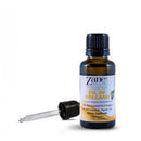 Eine 30ml Flasche Zane Hellas Oregano-Öl mit einer Glaspipette.