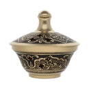 Petit brûle-encens en bronze avec gravure noire (INB-522)