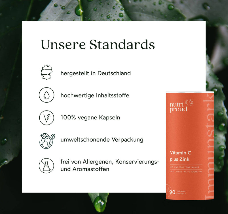 Nutriproud GmbH - Immune boost: Vitamin C with zinc + rosehip + bioflavonoids