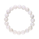 Mondsteinarmband mit glatter Kugelform, 10 mm