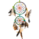 Traumfänger mit Regenbogenfarben – natürliche Wanddekoration und Schutzsymbol