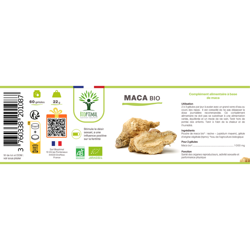 Maca Bio - Energie, Ausdauer, Libido, Fruchtbarkeit - in Kapseln