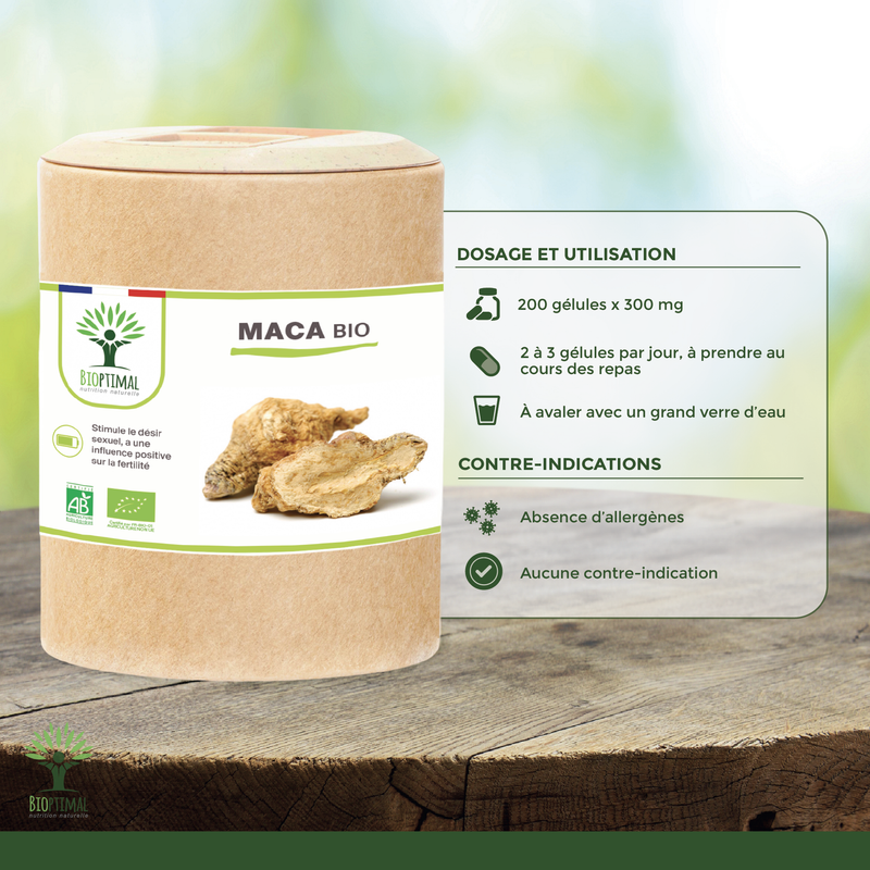 Maca Bio - Energie, Ausdauer, Libido, Fruchtbarkeit - in Kapseln