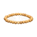 8 mm sandelholz-armband mit elastischem gummiband und warmen hellbraunen holzperlen, mana shop image to zoom