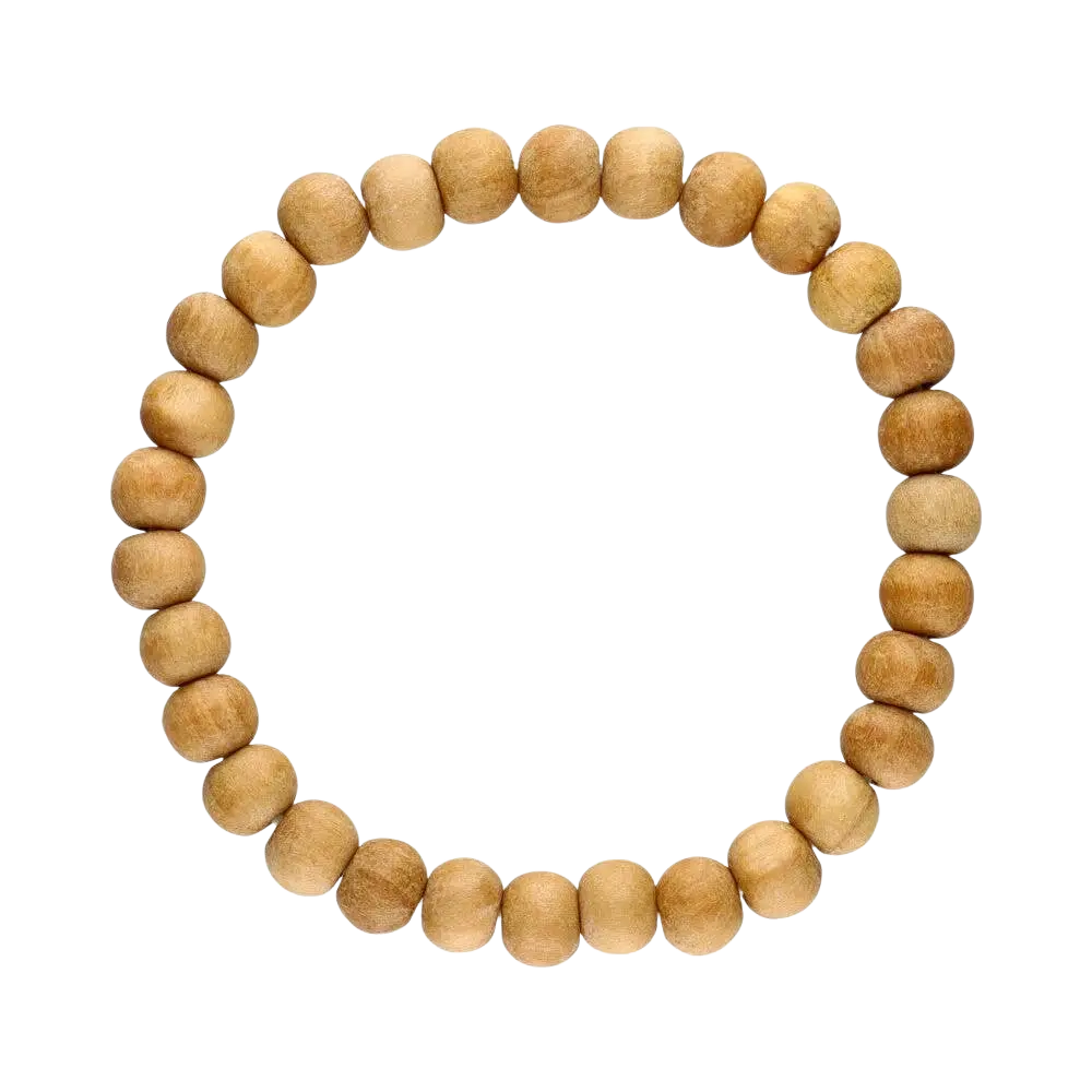 8 mm Sandelholz-Armband aus Naturholzperlen, warmes helles Braun, elegantes Schmuckstück von Vives de la Cortada SCP