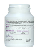 Rückseite einer weißen Flasche Shatavari Nahrungsergänzungsmittel mit detaillierten Inhaltsstoffen, Anwendungshinweisen, Vorsichtsmaßnahmen und Kontaktdaten.