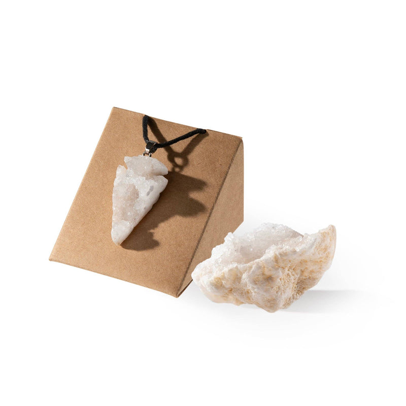 Myga Eco - Geode Gift Set - Rough Stone and Pendant, Choice of 3 Crystals